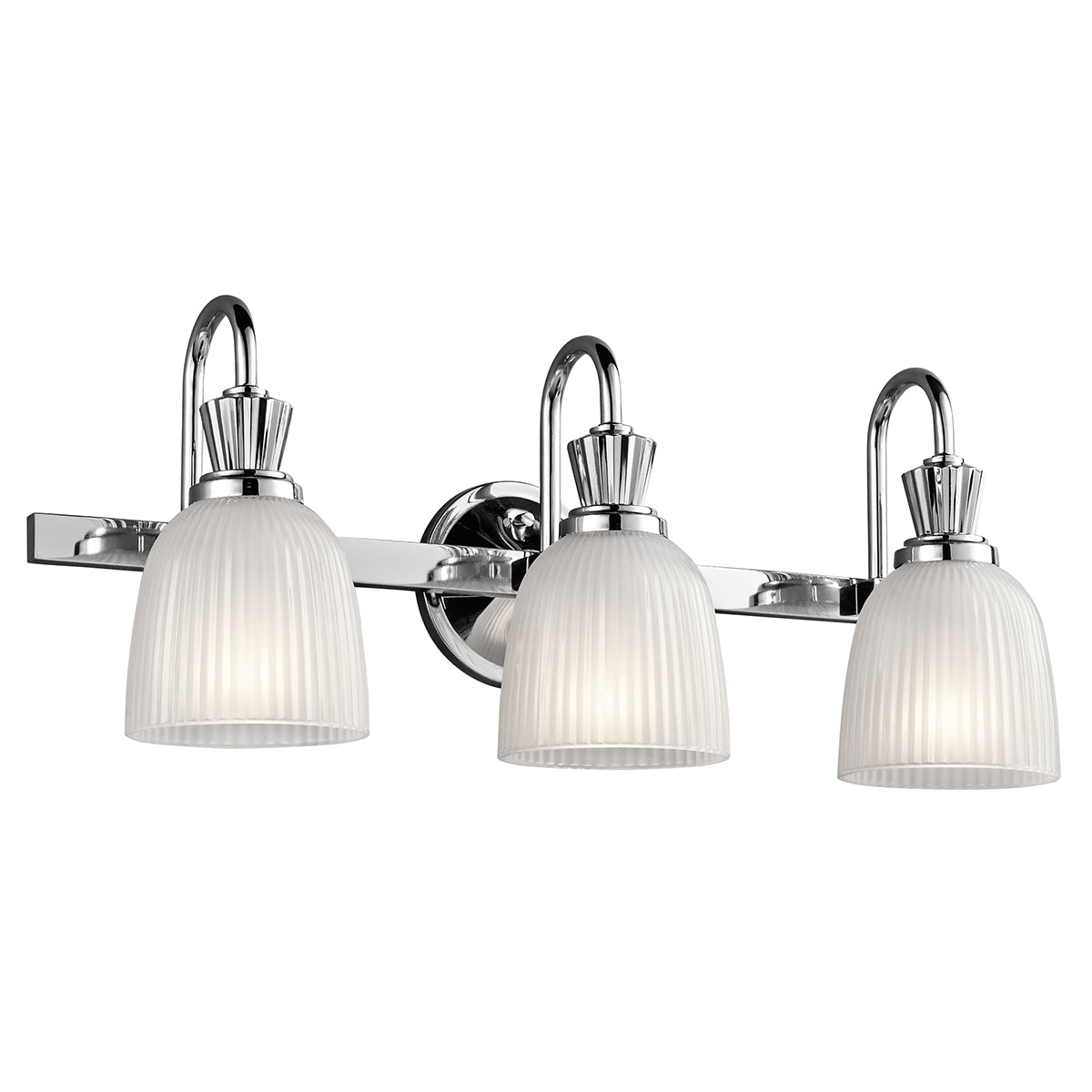 Kichler Cora 3 Light Bathroom Wall Light in Polished Chrome