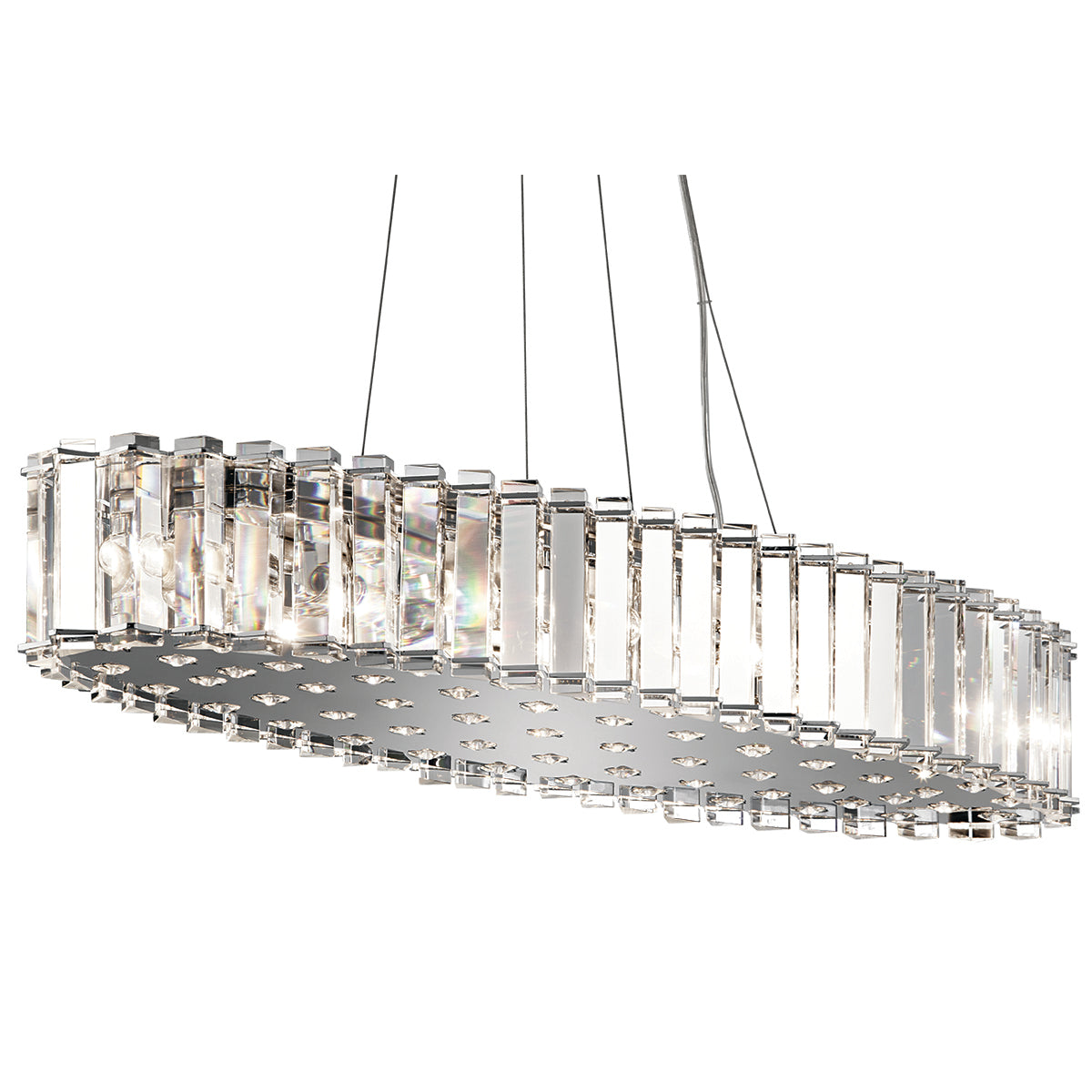 Kichler Crystal Skye 12 Light Bar Pendant Light in Chrome