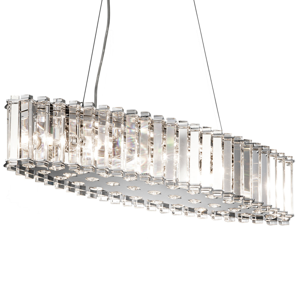 Kichler Crystal Skye 8 Light LED Bar Pendant in Chrome