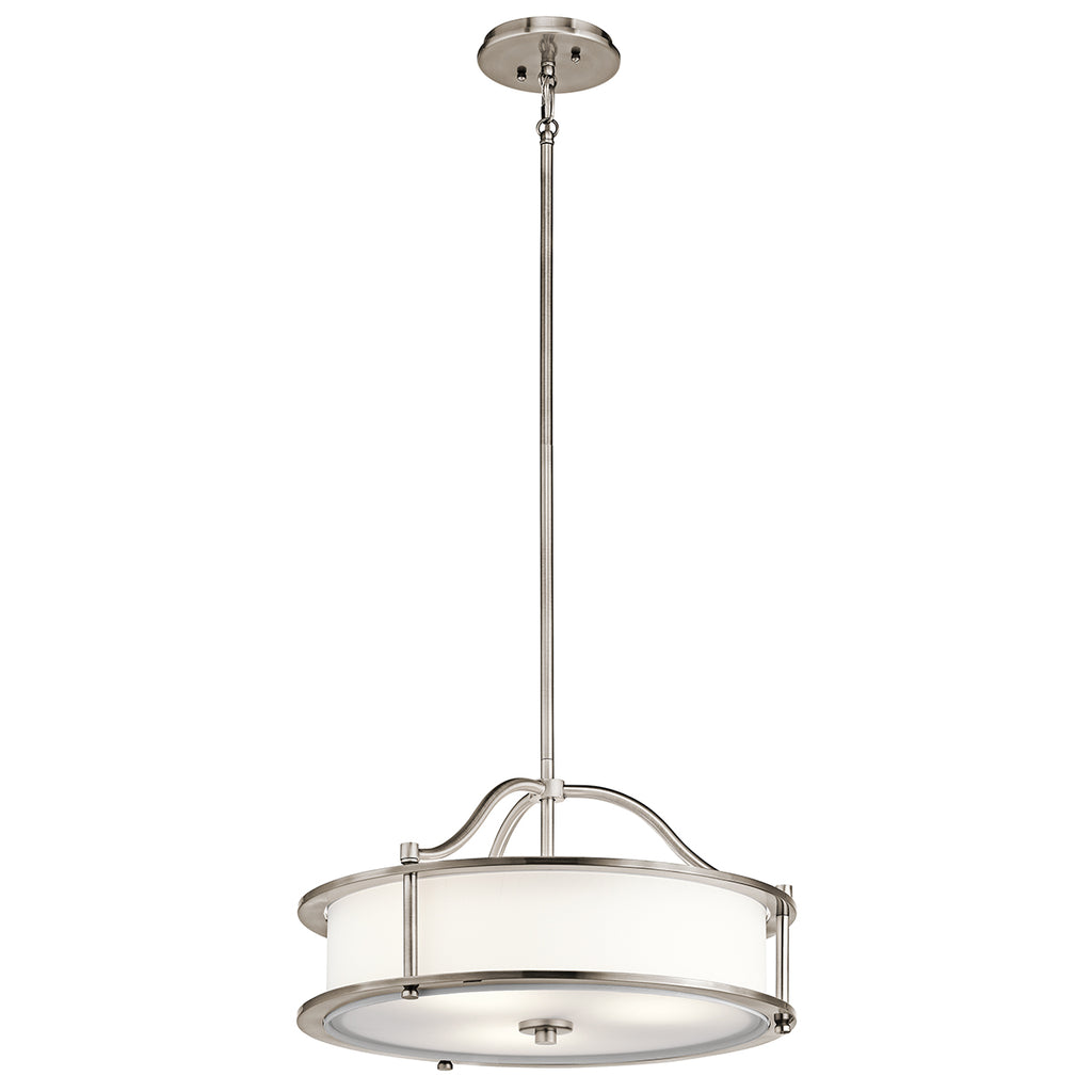 Kichler Emory 3 Light Semi Flush Ceiling Light in Pewter