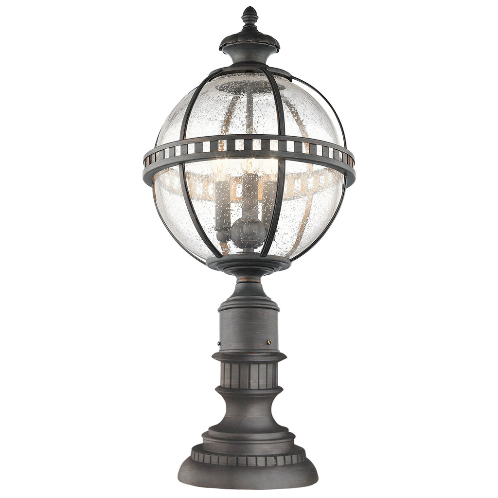 Kichler Halleron 3 Light Outdoor Pedestal Lantern in Londonderry