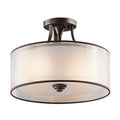 Kichler Lacey 3 Light Semi Flush Ceiling Light in Mission Bronze