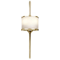 Kichler Mona Small 2 Light Wall Light in Polished Brass with Glass Shade