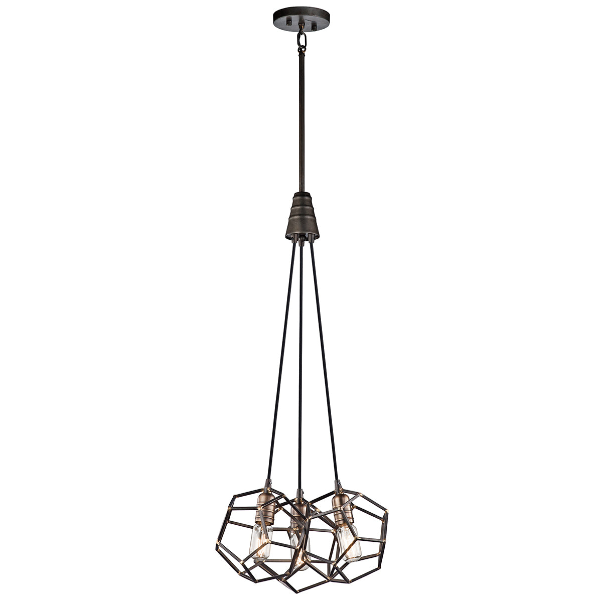 Kichler Rocklyn 3 Light Cluster Pendant Light in Raw Steel