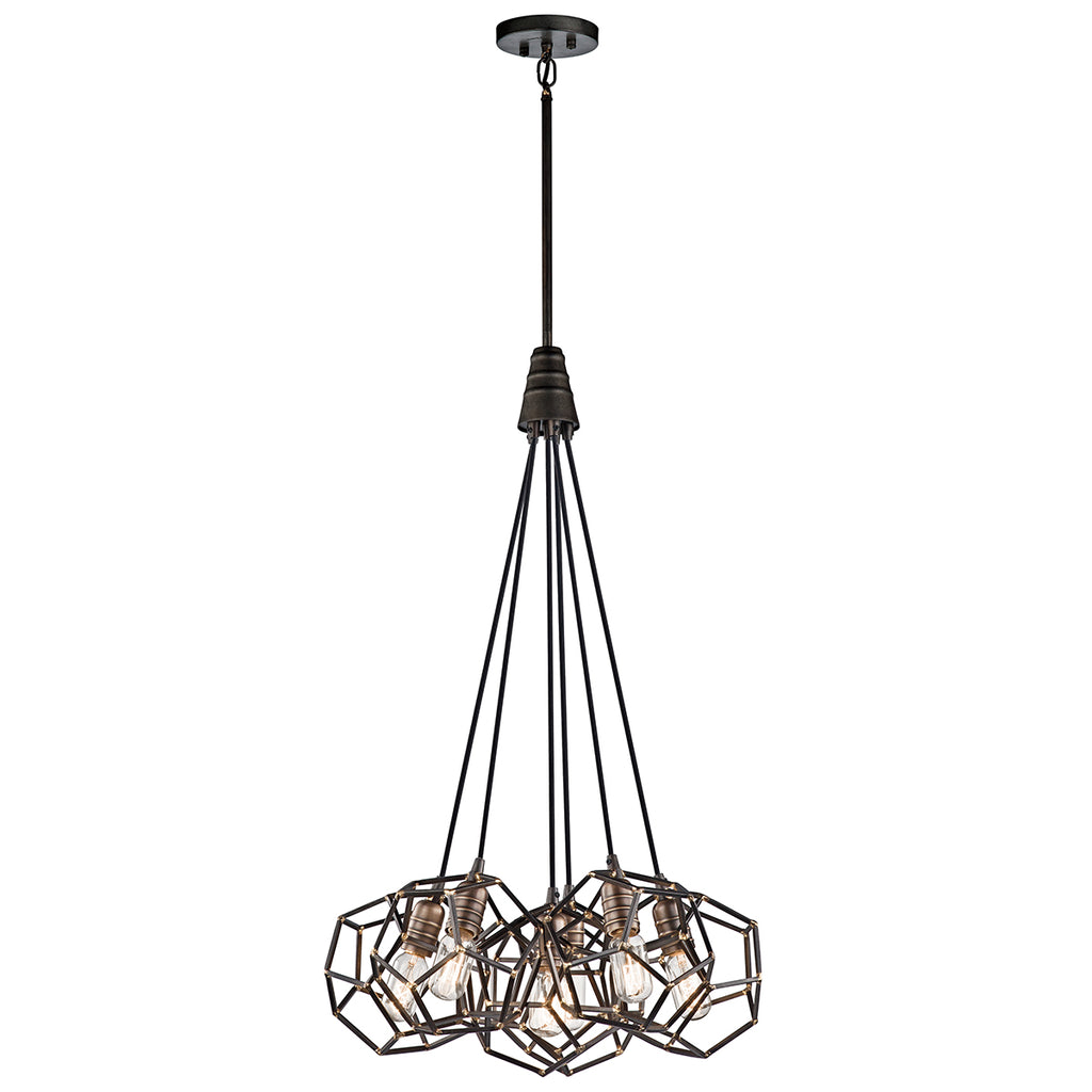 Kichler Rocklyn 6 Light Cluster Pendant Light in Raw Steel