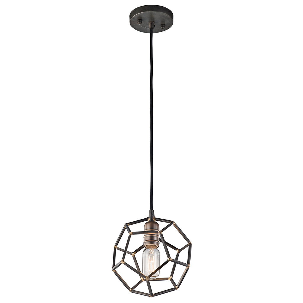 Kichler KL/ROCKLYN/MP RS Rocklyn 1Lt Raw Steel Pendant Light