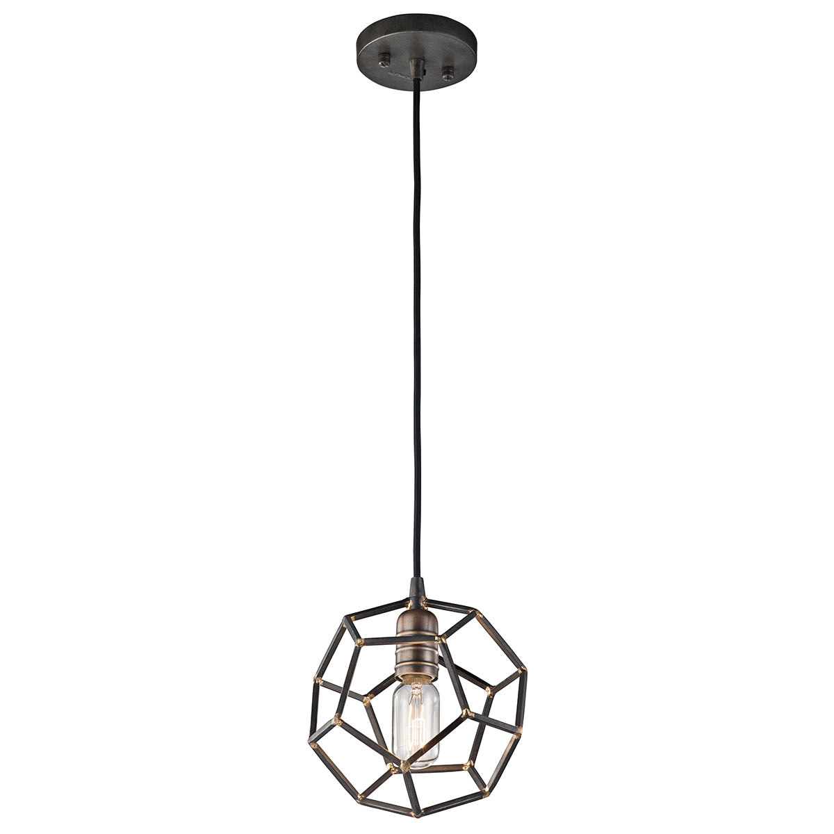 Kichler KL/ROCKLYN/MP RS Rocklyn 1Lt Raw Steel Pendant Light