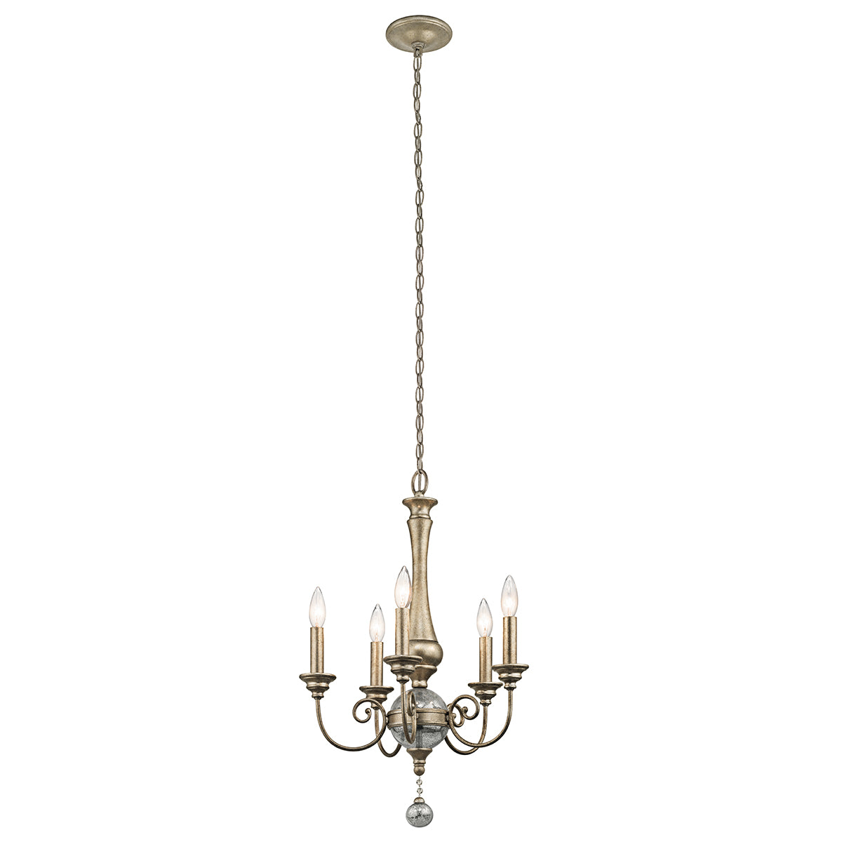 Kichler Rosalie Mini 5 Light Chandelier in Sterling Gold