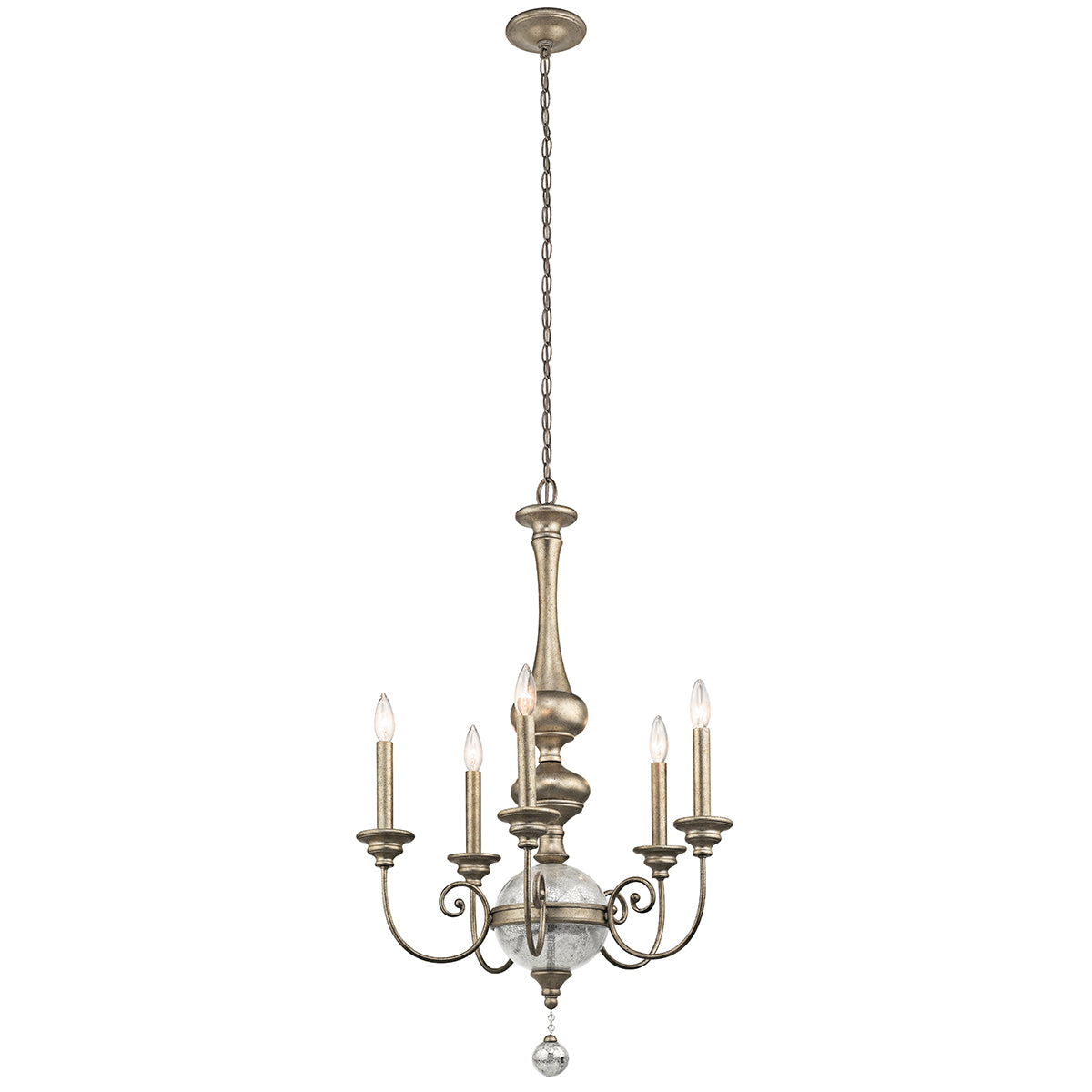 Kichler Rosalie 5 Light Chandelier in Sterling Gold