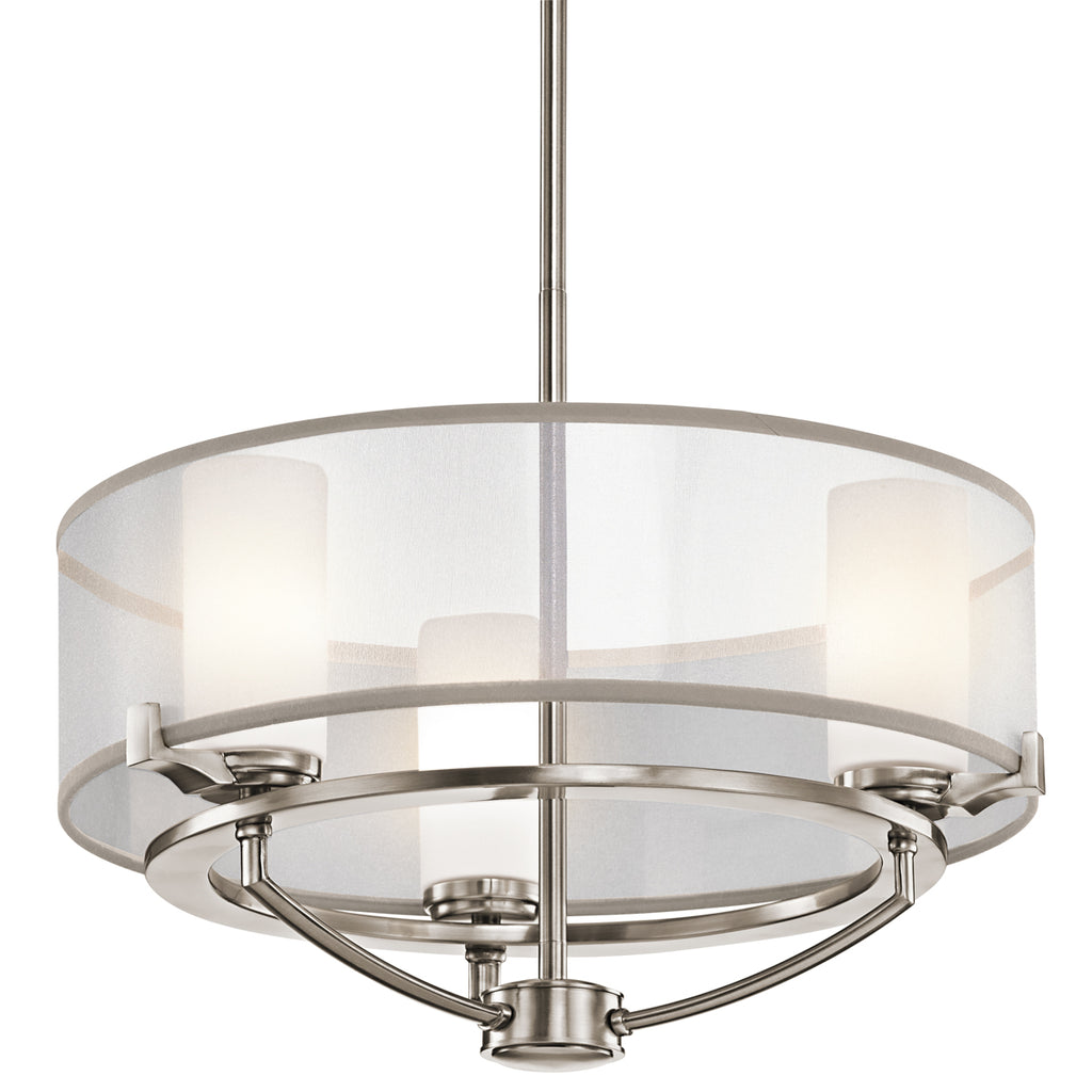 Kichler Saldana 3 Light Semi Flush Ceiling Light in Pewter