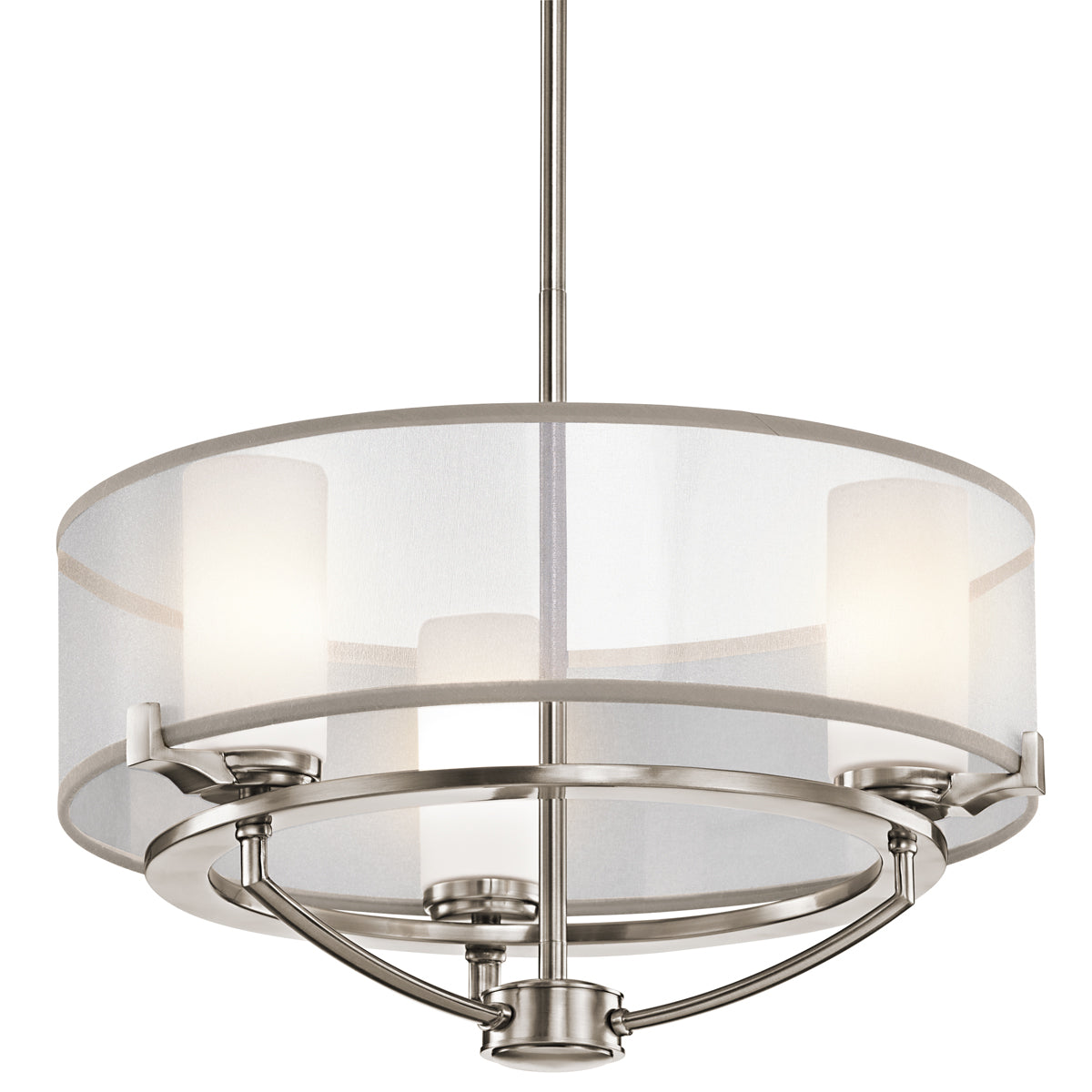 Kichler Saldana 3 Light Semi Flush Ceiling Light in Pewter