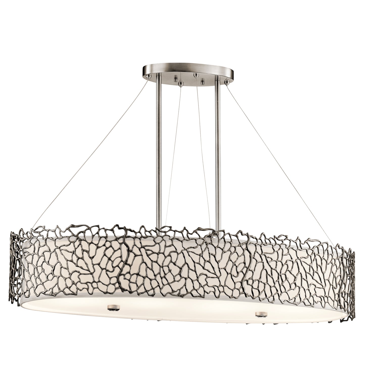 Kichler Silver Coral Oval Island Pendant Light in Silver