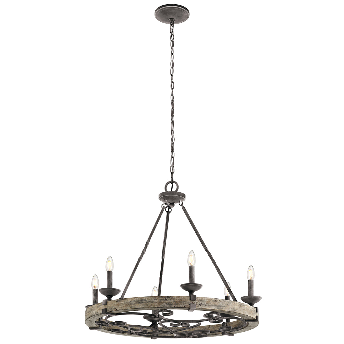 Kichler Taulbee 6 Light Chandelier in Weathered Zinc