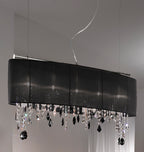 Kolarz 0240.85.5.BK.STR JET Paralume Spectra Crystals 5 Light Bar Pendant Chrome Frame