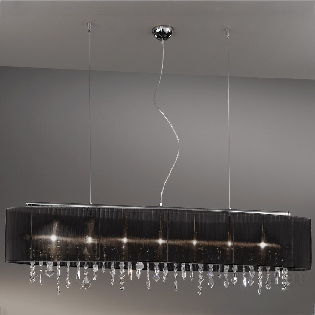 Kolarz 0240.87.5.Bk Paralume Crystal 7 Light Chandelier Chrome Frame