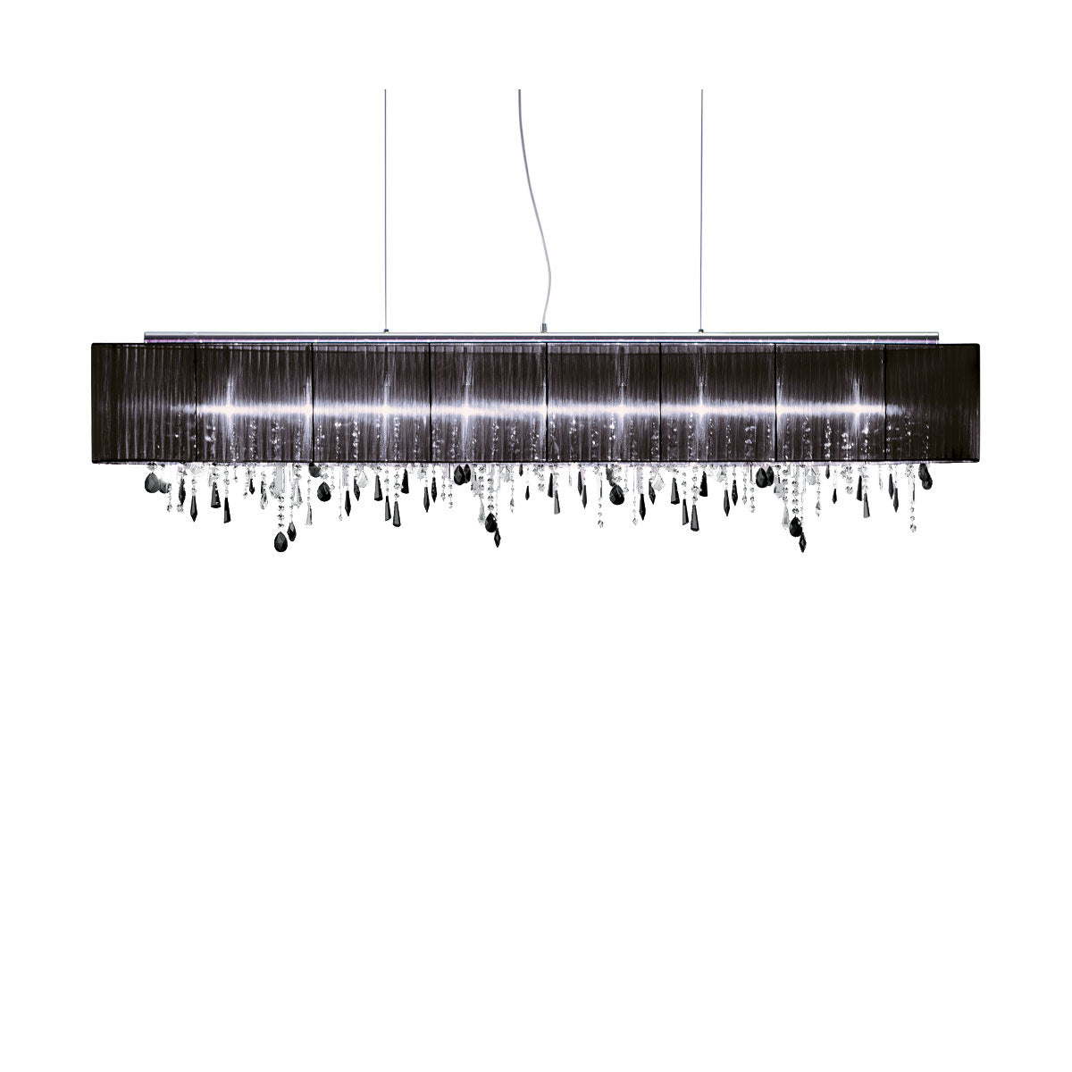 Kolarz 0240.89L.5.Bk.STR JE Paralume Spectra Crystals 9 Light Bar Pendant Chrome Frame