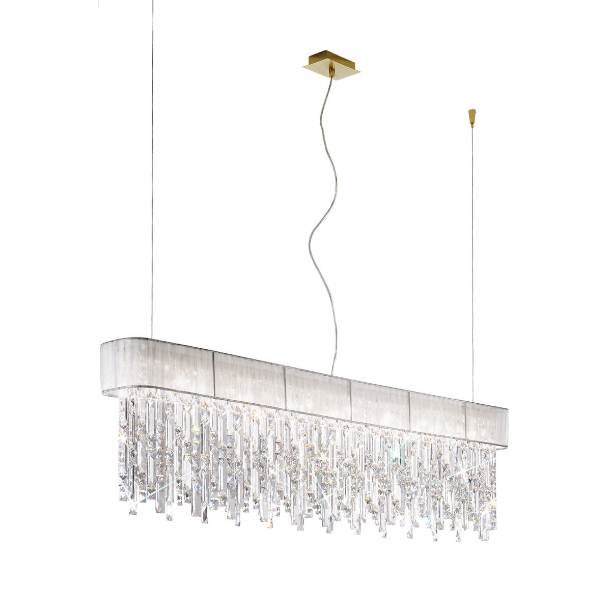Kolarz 1314.87.3.P1.KpT Prisma Crystal 7 Light Chandelier Gold Frame