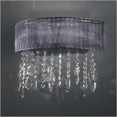 Kolarz Paralume 2 Light Wall Light 0240.62.5.BK Polished Chrome