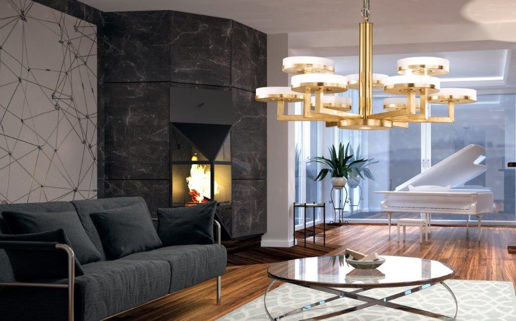 Kolarz Solis 10 Light Ceiling Chandelier Gold Leaf 6020.81030