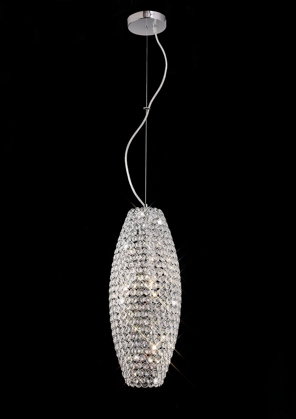 Diyas Kos 4 Light Pendant Light in Polished Chrome with Crystal