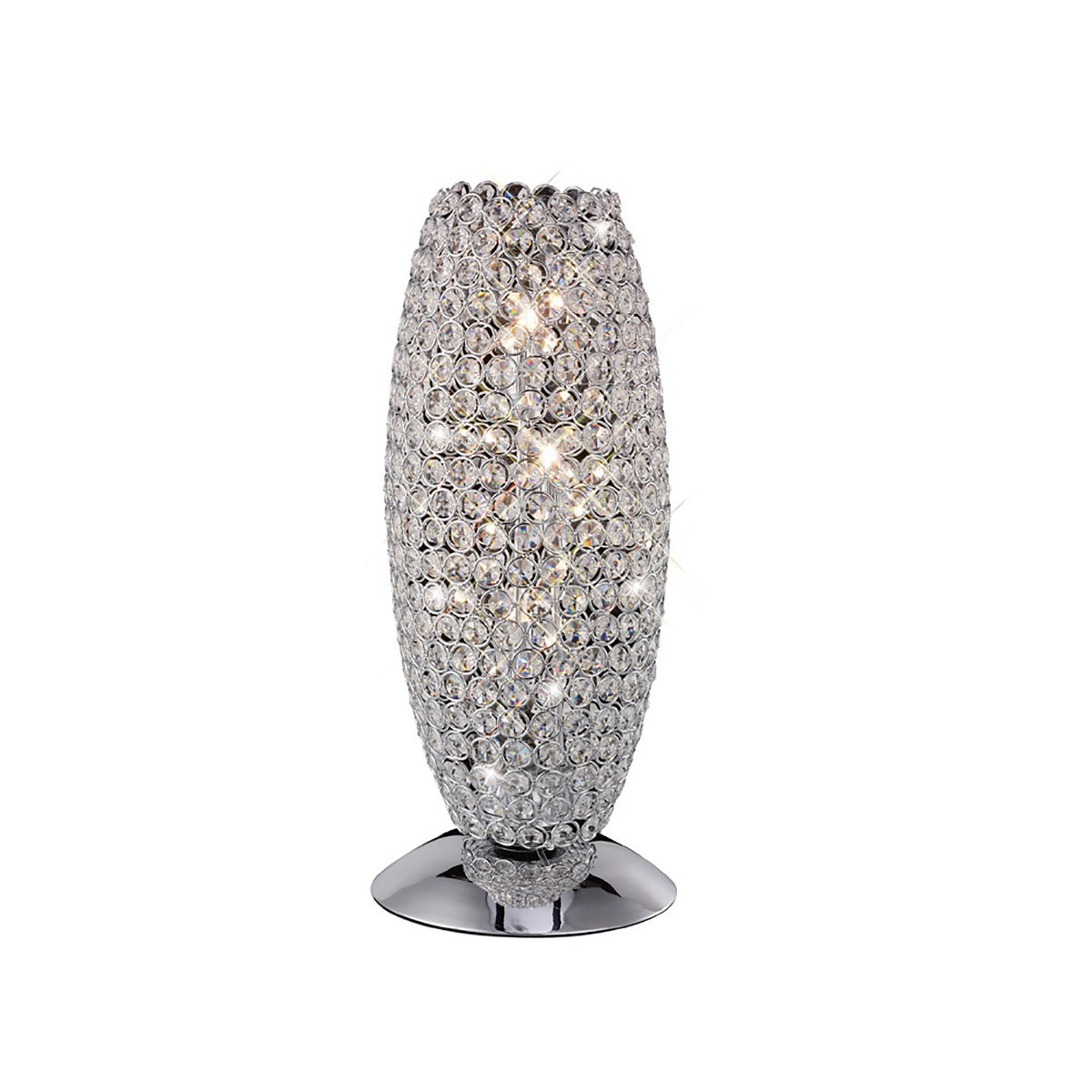 Diyas Kos 3 Light Table Lamp in Polished Chrome with Crystal