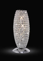 Diyas Kos 3 Light Table Lamp in Polished Chrome with Crystal