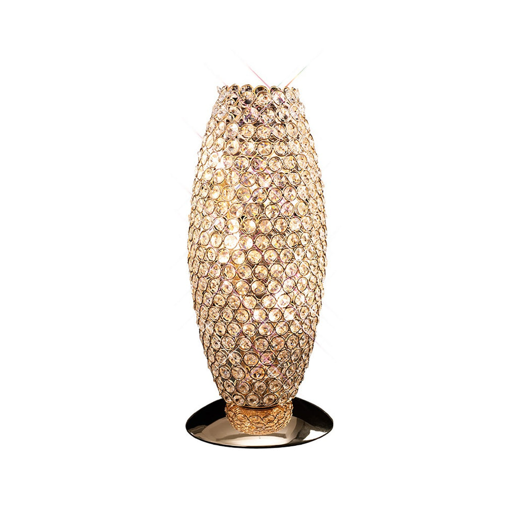 Diyas Kos 3 Light Table Lamp in French Gold with Crystal