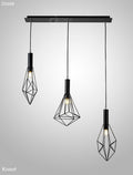 Deco Kristoff 3 Light Linear Bar Pendant Light in Black