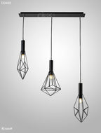 Deco Kristoff 3 Light Linear Bar Pendant Light in Black