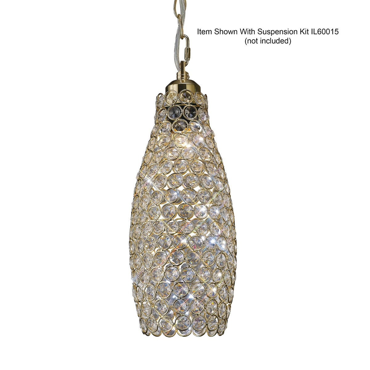 Diyas Kudo Drum Shade Non-Electric in French Gold with Crystal
