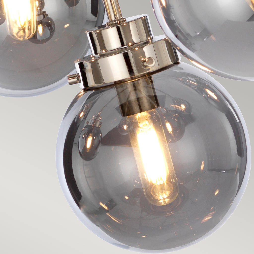 Elstead Kula 9 Light Chandelier in Polished Nickel