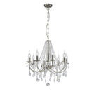 Diyas Kyra 8 Light Pendant Light in Satin Nickel with Crystal