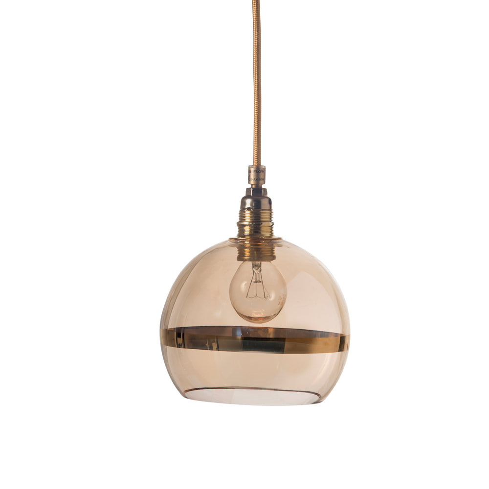 Novena Doorne Small Pendant Light Shiny Gold Golden Smoke Shade