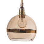 Novena Doorne Small Pendant Light Shiny Gold Golden Smoke Shade