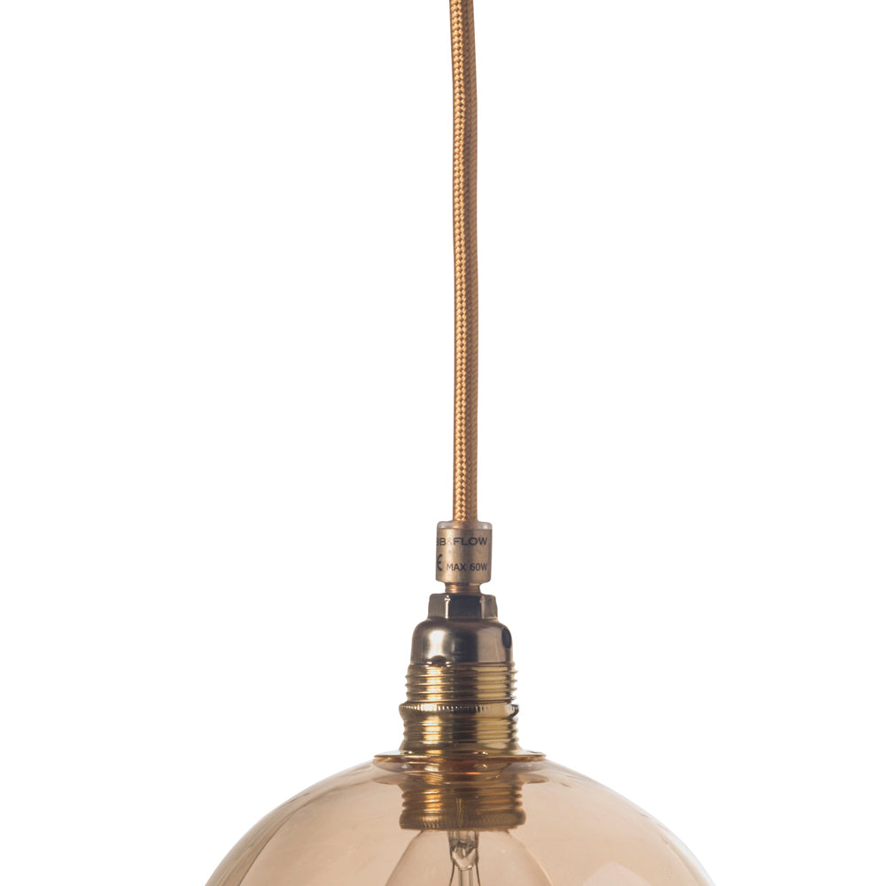 Novena Doorne Small Pendant Light Shiny Gold Golden Smoke Shade