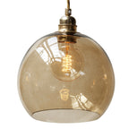 Novena Doorne Medium Pendant Light Matt Gold with Chestnut Brown Shade