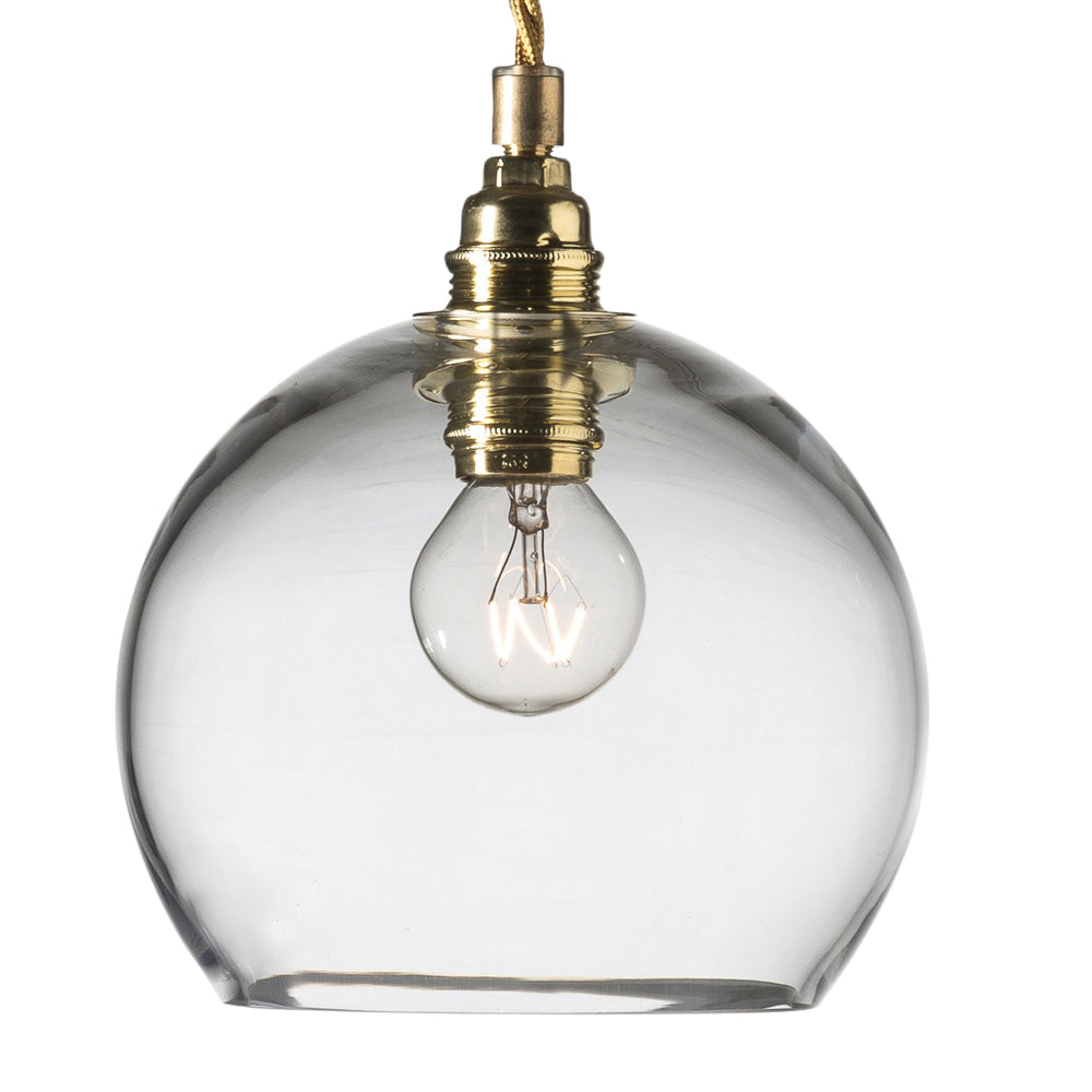 Novena Doorne Small Pendant Light in Matt Gold with Clear Shade