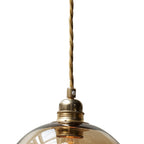 Novena Doorne Medium Pendant Light Matt Gold with Chestnut Brown Shade