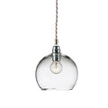 Novena Doorne Small Pendant Light with Clear Shade in Matt Silver