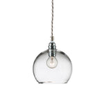 Novena Doorne Small Pendant Light with Clear Shade in Matt Silver