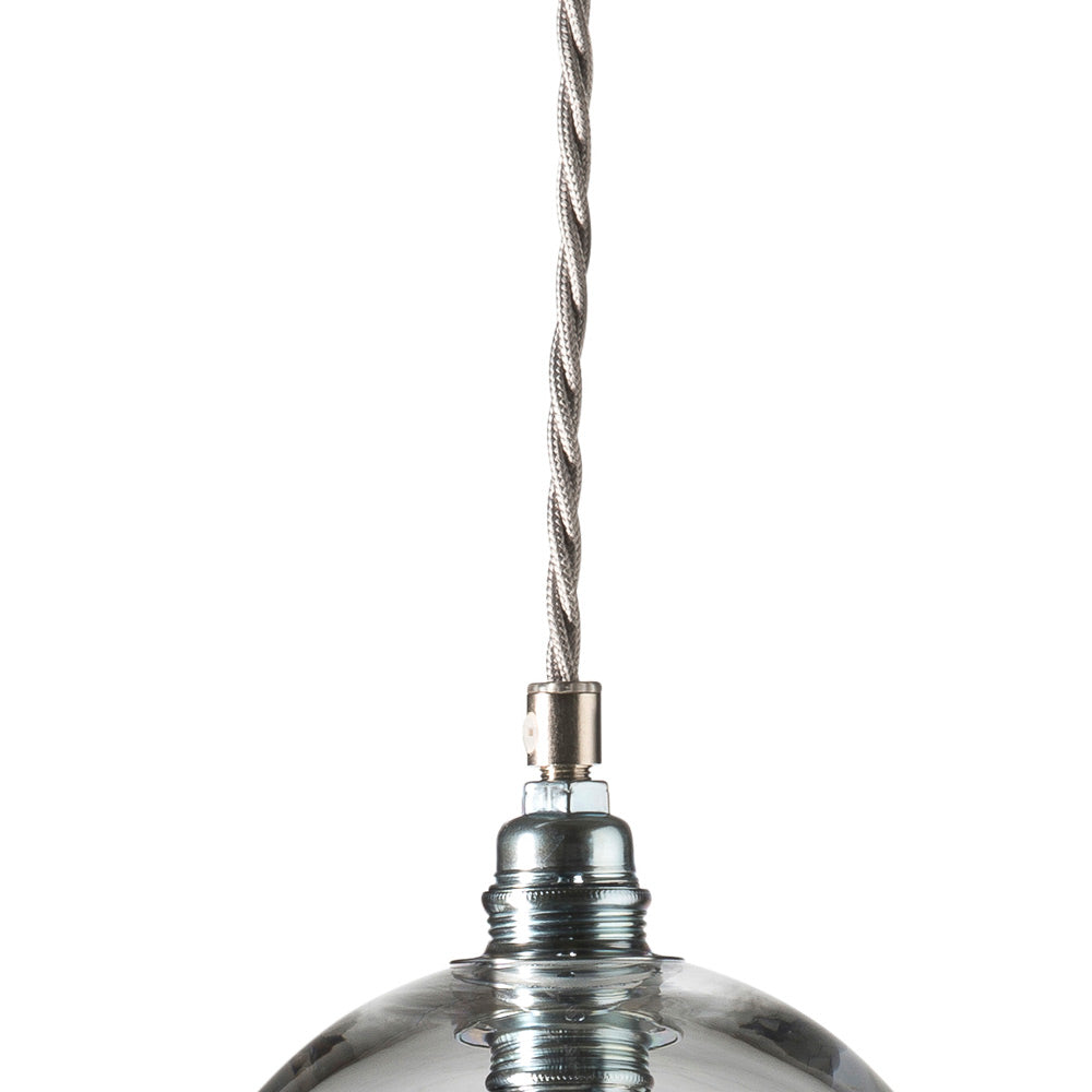 Novena Doorne Small Pendant Light with Clear Shade in Matt Silver