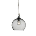 Novena Doorne Small Pendant Light Matt Silver Smokey Grey Shade