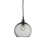 Novena Doorne Small Pendant Light Matt Silver Smokey Grey Shade