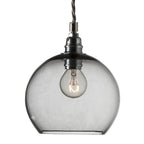 Novena Doorne Small Pendant Light Matt Silver Smokey Grey Shade