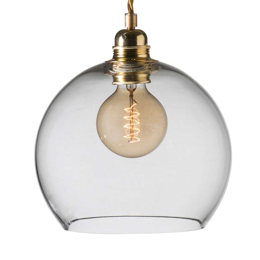 Novena Doorne Medium Pendant Light Matt Gold with Clear Shade