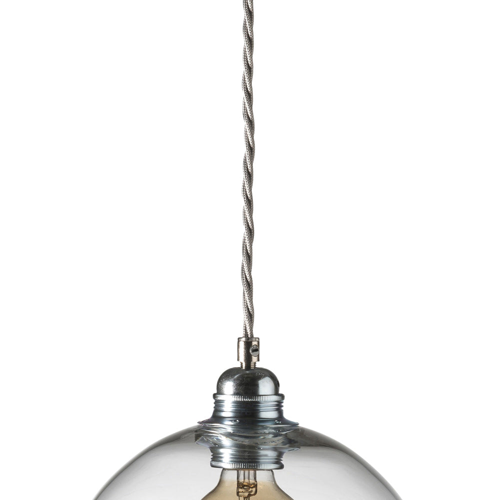 Novena Doorne Medium Pendant Light Matt Silver with Clear Shade