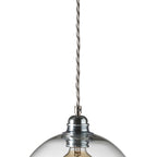 Novena Doorne Medium Pendant Light Matt Silver with Clear Shade
