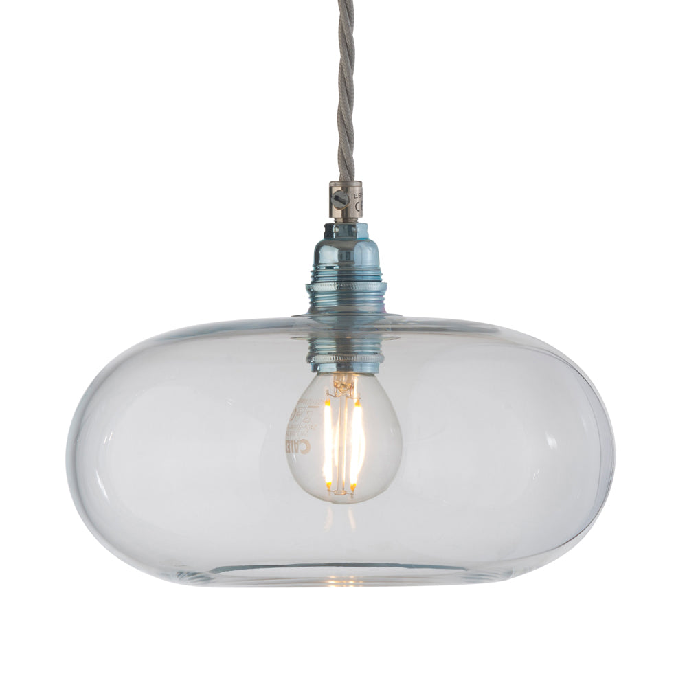 Novena Elburg Small Pendant Light Matt Silver Clear Shade
