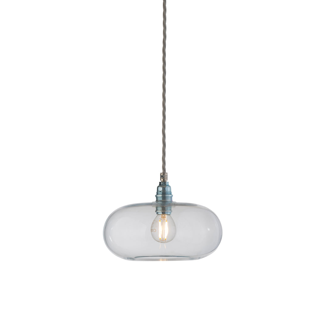Novena Elburg Small Pendant Light Matt Silver Clear Shade