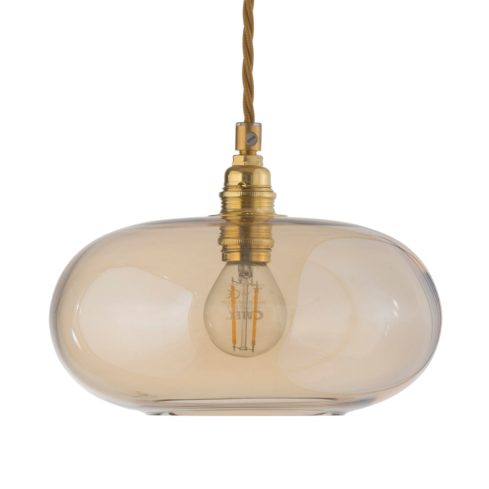 Novena Elburg Small Pendant Light Golden Smoke Shade in Matt Gold